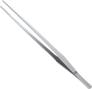 Stainless Steel Polished Extra-Long 15 Inch Tongs Tweezers with Precision Serrat - Picture 1 of 7