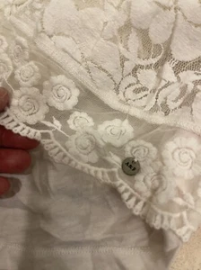 Abercrombie&Fitch LOGO SEXY SPAGHETTI TIERED DESIGN WHITE LACE BABYDOLL TUBE TOP - Picture 1 of 7