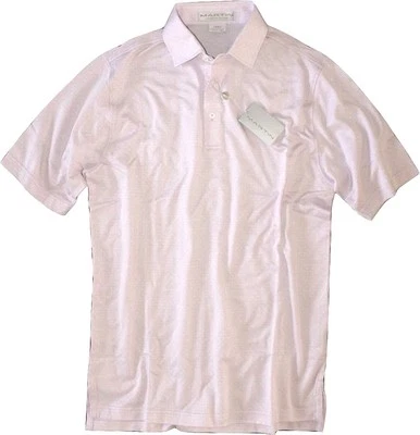 Martin - Para Hombres S - Nuevo con Etiquetas $88 - Camisa Polo de Golf Rosa Geométrica de Malla de Algodón Pima Tejida Foto 1 de 3