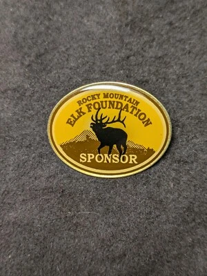 Prendedor de solapa/sombrero patrocinador base de alce de las montañas rocosas de colección ~ tono dorado y esmalte Foto 1 de 4