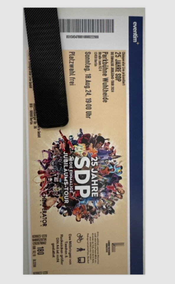 SDP Tickets Parkbühne Wuhlheide Berlin, 25 Jahre SDP Jubiläumstour ***2 Stück*** - Bild 1 von 1