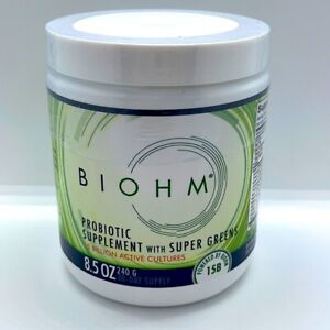 BIOHM Probiotic Super Greens Superfood Powder with Probiotics 30 Servings