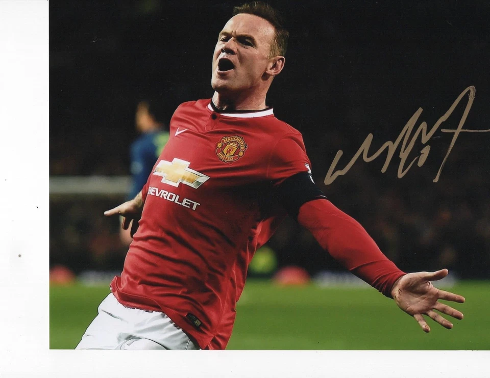 MANCHESTER UNITED WAYNE ROONEY FIRMADO CELEBRANDO 8X10 Foto 1 de 1