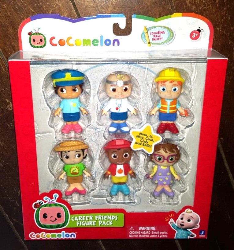 Jazwares CoComelon Career Friends - 6 Figure Pack Toys for Kids - Multicolor