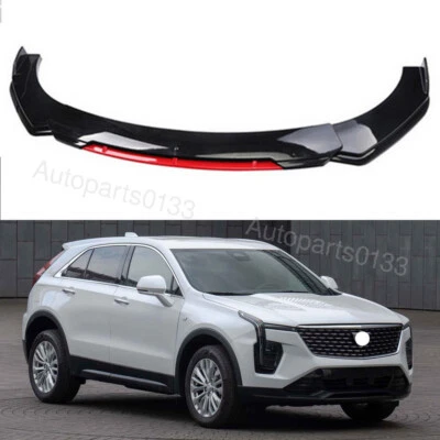 For Cadillac XT4 XT5 XT6 Front Bumper Lip Spoiler Splitter Gloss Black Red Foto 1 de 4
