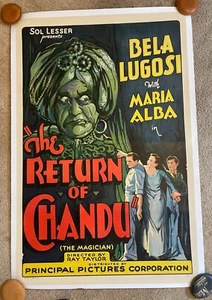 Póster original de la película - EL REGRESO DE CHANDU lino 1sh - Envío gratuito en EE. UU. - Imagen 1 de 6