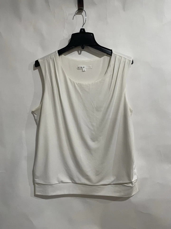 CLEO Ivory Womens Top Sleeve Less Lined Size L  - Image 1 of 4