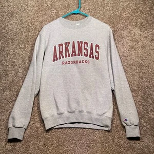 Champion Arkansas Razorbacks Sudadera Para Hombre Pequeña Gris Cuello Redondo Manga Larga - Imagen 1 de 5