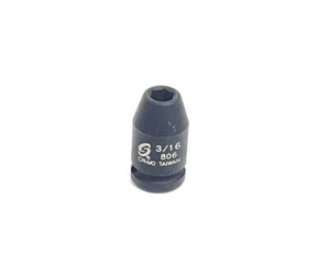 3/16 Sunex 1/4" IMPACT Sockets SAE 6pt Shallow Standard 806 - Picture 1 of 2