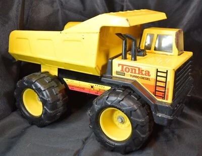 Vintage Mighty Tonka XMB-975 Loader Metal Dump Truck Yellow Turbo Diesel - Image 1 of 4