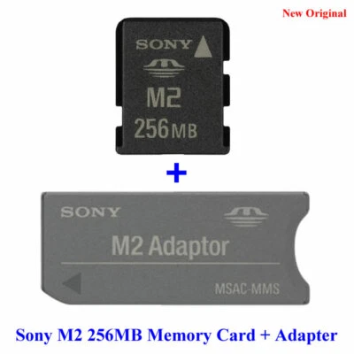 100% Genuine Original Sony M2 256MB Memory Card + M2 MSAC-MMS Card Adapter - Image 1 of 3