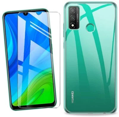 COVER CUSTODIA + PELLICOLA VETRO TEMPERATO PER HUAWEI PSMART 2020 TRASPARENTE - Immagine 1 di 4