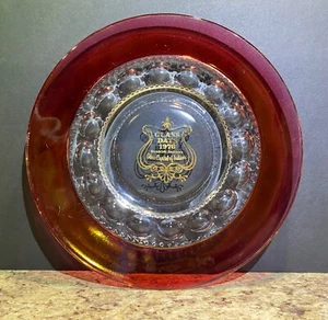 Indiana Glass Days 1976 Crown Thumbprint Plate Iridescent Ruby Dunkirk - Picture 1 of 11