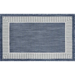 2x3 Blue Faded Shaded Banded Rows Bordered ECO1105 - Aprx 2' x 2' 11" - Picture 1 of 2