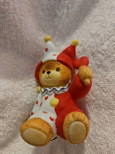 Vintage Enesco Lucy And Me Jester Joker Hearts Bear 3” Figurine, 1984 - Picture 1 of 5