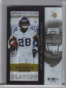 2013 PANINI CONTENDERS #100 ADRIAN PETERSON MINNESOTA VIKINGS 31/99 0237