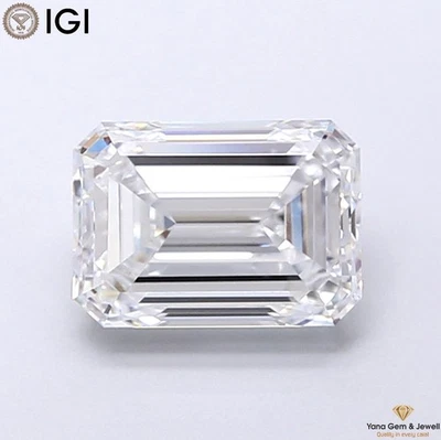 EMERALD Cut 2.00 Carat D Color VS1 Clarity IGI Certified  CVD Lab Grown Diamond - Image 1 of 4