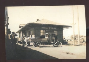 REAL PHOTO HUMANSVILLE MISSOURI RAILROAD DEPOT TRAIN STATION POSTCARD COPY - Picture 1 of 1