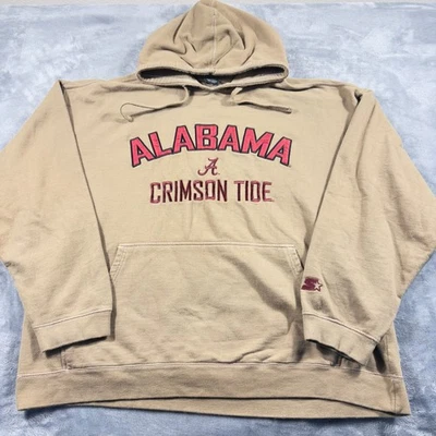 Vintage Alabama Crimson Tide Hoodie Mens 2XL Beige Starter Football NCAA Logo - Image 1 of 4