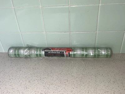 Vintage Carlan Autoadhesivo Vinilo Verde Cuadros 45x27 cm ~ 3 Yardas ~ Nuevo Foto 1 de 4