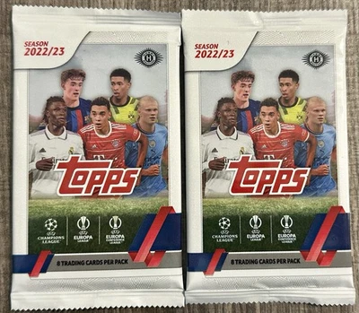2022-23 TOPPS UEFA CLUB COMPETETIONS SOCCER 2 - FACTORY HOBBY PACKS 8 Cards Per - Image 1 of 2