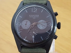 Herren Militär Schwarz Stealth Panda Stil Kahuna KCS-0010G 50m mit R Chrono Uhr - Bild 1 von 14