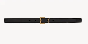 Yves Saint Laurent Belt Black Bronze Cassandre with square buckle in smoot 95cm - Picture 1 of 4
