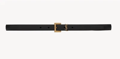 Yves Saint Laurent  Belt Black Bronze Cassandre with square buckle in smoot 95cm - Image 1 of 4