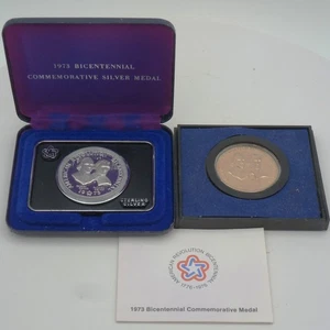 1973 Bicentenial Commemorative Silver and Gold Plated Medal - US Mint - Picture 1 of 6