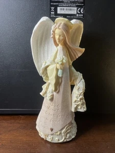 Enesco Foundations Angels by Karen Hahn #4004553 w/Flowers, John 4:8, 2005 W/BOX - Picture 1 of 10