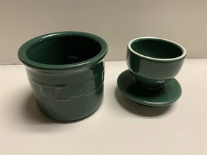 Longaberger Keramik gewebt Traditionen grün Butterdose Unikat Top - Bild 1 von 1