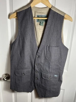 Woolrich Herringbone Vest Wool Vintage M Buckle Back Outdoor Classic Gentlemen - Image 1 of 4