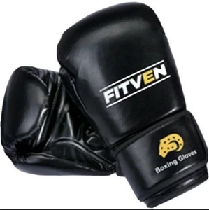 Fitven Boxing Gloves Workout Kickboxing Martial Arts Exercise Training Black - Picture 1 of 1