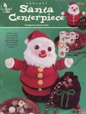 ANNIES ATTIC CROCHET SANTA CENTERPIECE GREAT DESIGN OOP 1999 - Image 1 of 2