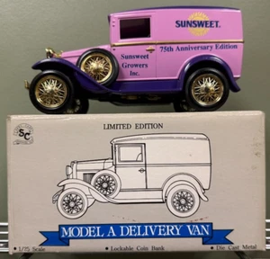 ERTL Liberty Classics Sunsweet Modelo A Delivery Van Die Cast Coin Bank - Imagen 1 de 2