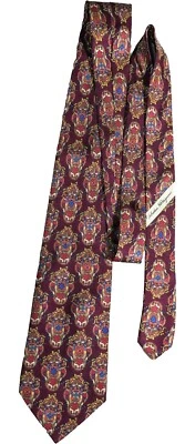 Corbata Salvatore Ferragamo Para Hombre Perro Animal Estampado de Cresta Seda Hecha en Italia Foto 1 de 4