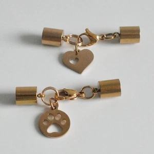Ø 3 4 6 mm Oro Rosa Redondo Acero Inoxidable Tapas Mosquetón Cierre + Colgante - Imagen 1 de 3