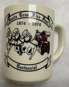Vtg 1970’s Santa Cruz California CA Fireman's Association Centennial Coffee Mug - Picture 1 of 4