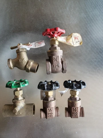 Vtg antique brass water spigot faucet valve tap  lot steampunk industrial Cover