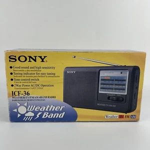 Sony ICF-36 Portable 4Band Fishing Emergency Radio Weather/TV/AM/FM NEW OPEN BOX - Picture 1 of 16
