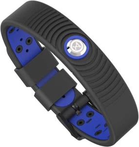 18K Sports Magnetic Bracelet - Waterproof - Breathable Strap - Black Azul - Picture 1 of 7