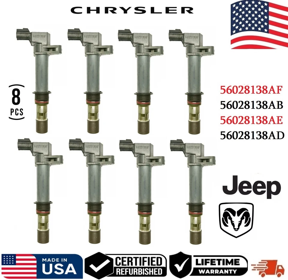 ✅Genuine MOPAR 8x Ignition Coils For 01-08 DODGE Dakota Durango Ram 1500 4.7L V8 - Image 1 of 1