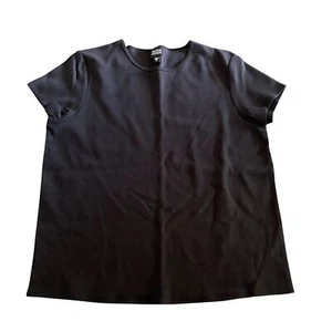 Eileen Fisher Women's 100% Cotton Classic Black Crew Neck SS Top, Size M - Picture 1 of 6