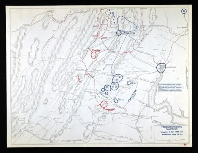 West Point Civil War Map Battle of Fredericksburg Virginia Washington DC Nov 6 Foto 1 de 3