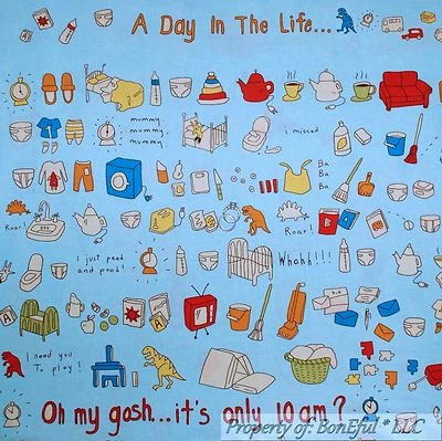 BonEful Fabric Cotton Quilt Baby Panel VTG Mom Crib Room Unisex Blanket NR SCRAP - Image 1 of 4