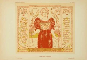 ORIGINAL VINTAGE POSTER POUR ART VON HANNOTIAU FÜR AFFICHES ETRANGERES 1897 - Bild 1 von 1
