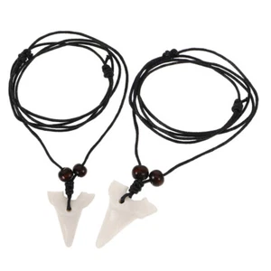 2 Pcs Haifischzahn Halskette Anhängerkette Für Männer Hai-Halskette Frauen - Bild 1 von 12