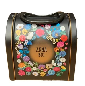 ANI SUI Floral Decorated Metal Lunchbox Single Black Handle Collectible Vintage - Picture 1 of 6