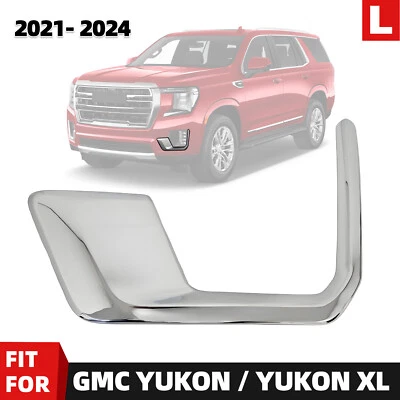Front Fog Lamp Opening Trim For 2021-2024 GMC Yukon/XL Bright Chrome Driver Side - Image 1 of 4