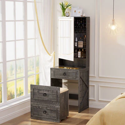 Tocador Escritorio con Luces LED Tocador Escritorio para Muebles de Dormitorio Foto 1 de 4